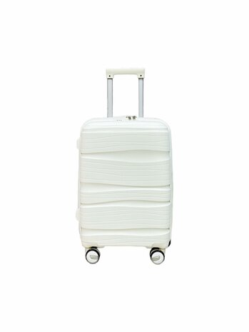 Travel suitcase - hand luggage - White- silicone 55CM