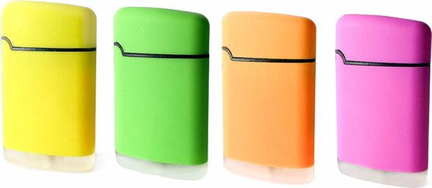 Turbo aansteker 20 stuks in display - 4 ass. soft color - soft touch lighters