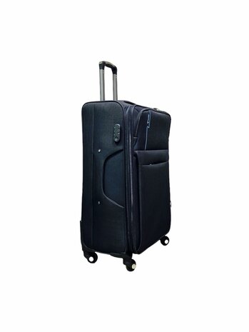 Suitcase set - 3 pieces - black - Polyester travel suitcase