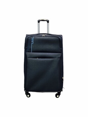 Suitcase set - 3 pieces - black - Polyester travel suitcase