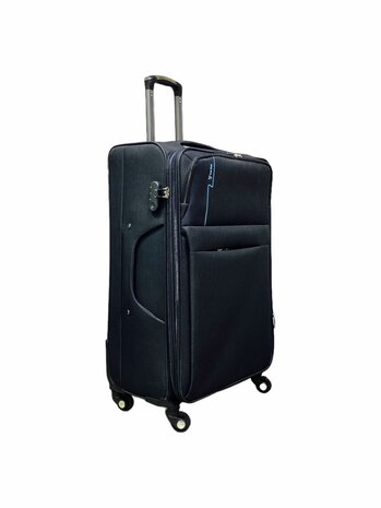 Suitcase set - 3 pieces - black - Polyester travel suitcase