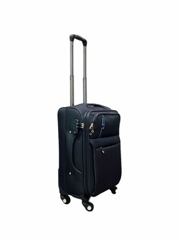 Suitcase set - 3 pieces - black - Polyester travel suitcase