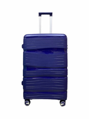 Travel suitcase - luggage - dark blue - siliconen case 68CM