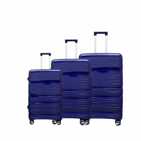 Koffers - Luxe - Set van 3 - Blauw - 55/65/75 cm