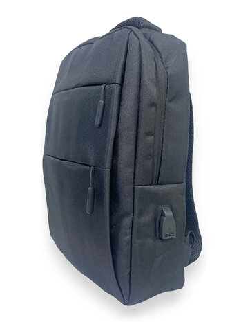 Q-Bags - USB Backpack black - Splashproof