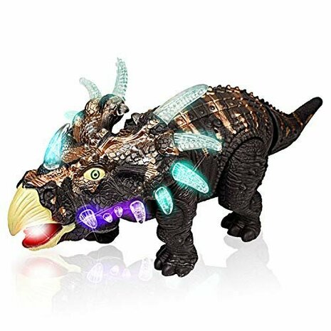 Speelgoed Dinosaurus - Triceratops - met licht en Dino geluid 35CM