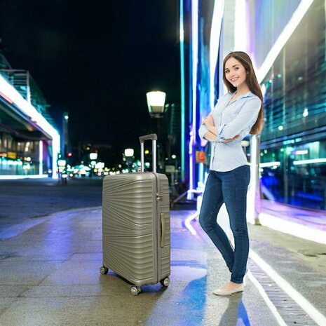 Large suitcase Mocha brown 68cm - up to 28kg - 4 wheels 360 degree spinner