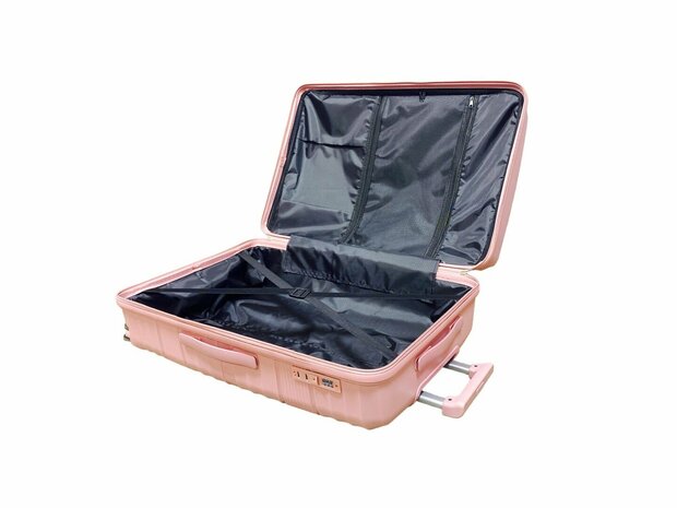 Large suitcase pastel pink 68cm - up to 28kg - 4 wheels 360 degree spinner