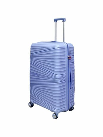 Large suitcase light blue 68cm - up to 28kg - 4 wheels 360 degree spinner