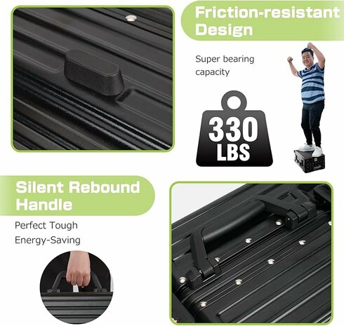 Suitcase set with hard shell, PC ABS aluminum 4 metal corners for protection