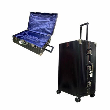 Suitcase set with hard shell, PC ABS aluminum 4 metal corners for protection