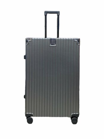 Suitcase set with hard shell, PC ABS aluminum 4 metal corners for protection gray