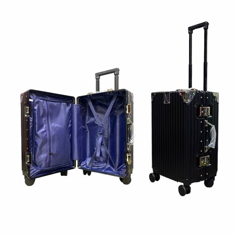 hard shell carry-on suitcase, PC ABS aluminum 4 metal corners for protection