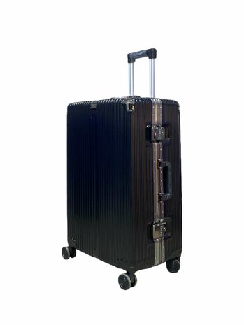 Hard shell suitcase, PC ABS aluminum black 85L large size L