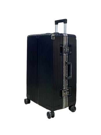 Hard shell suitcase, PC ABS aluminum black 85L large size L