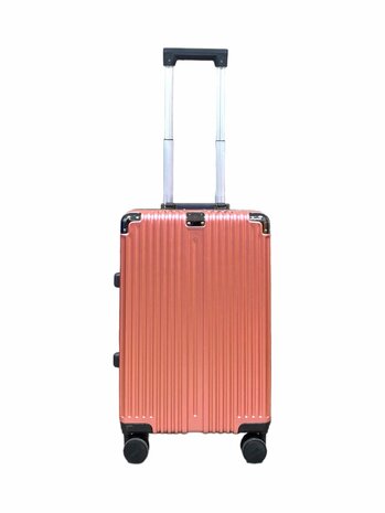 Hard shell carry-on suitcase, PC ABS aluminum Pink 36L