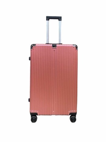 Hard shell suitcase, PC ABS aluminum Pink 85L large size L