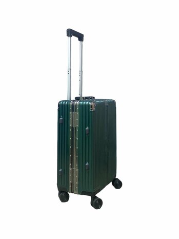 Hand luggage Hard shell suitcase, PC ABS aluminum Dark green 36L