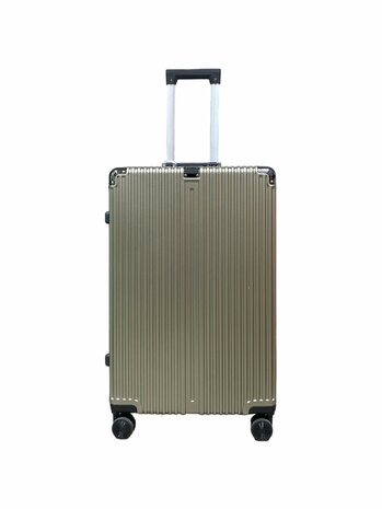 Suitcase set Mocha gray with hard shell, PC ABS aluminum 2 pieces Large suitcase + hand luggage