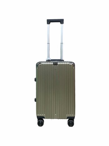 Suitcase set Mocha gray with hard shell, PC ABS aluminum 2 pieces Large suitcase + hand luggage