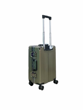 Suitcase set Mocha gray with hard shell, PC ABS aluminum 2 pieces Large suitcase + hand luggage