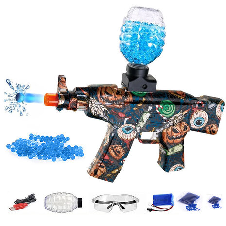 Gel Blaster - AK-Style  - Graffiti - compleet set - oplaadbaar - 30CM + 2 zakjes gelballen (11.000 balletjes)