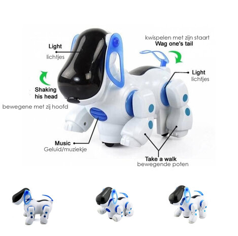 Robot dog LeLe - barks and music - interactive - lights - moves