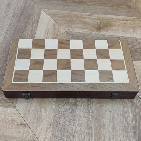 CHess &amp; Checkers Set - Chess and draughts 2in1 - 38X38CM - beech wood