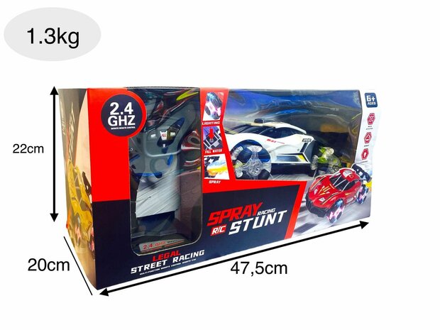 Rc Car 2.4GHZ Burn-out Smoke Car with Real Smoke and LED Lights with Sound and Rechargeable