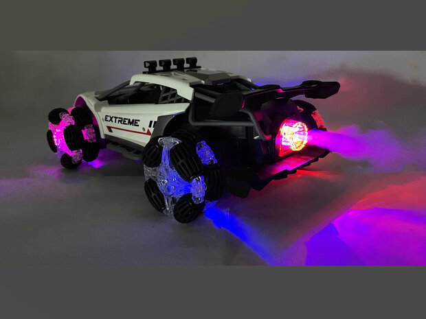 Rc auto 2.4GHZ Burn-out rook auto met echte rook en LED-lichtjes  met Geluid en oplaadbaar w