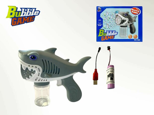 Shark Bubble Gun Toy - Bubble Gun Shark - USB Rechargeable G