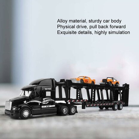 Truck - DIE-CAST - car transporter + 2 mini Sports cars 3in1 - pull-back drive Truck R