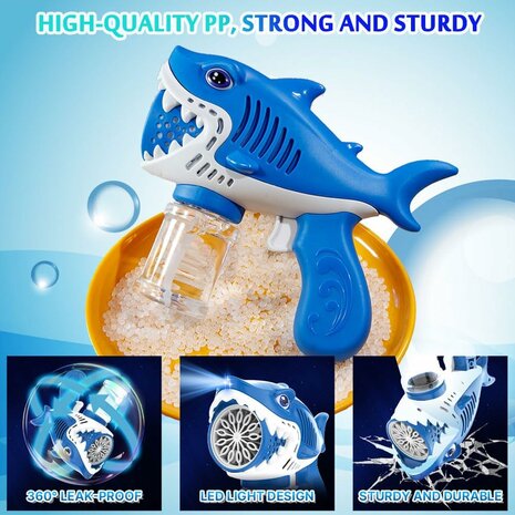 Shark Bubble Blower Toy - Bubble Gun Shark - USB Rechargeable