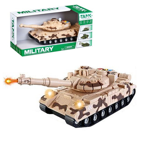 Military toy Tank - light and sound - friction motor