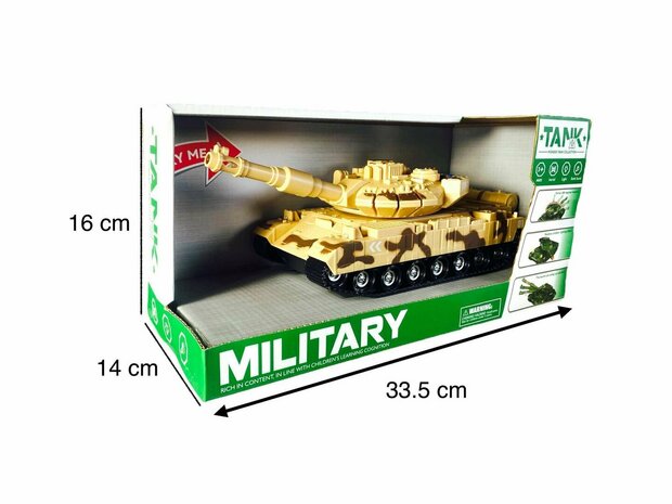 Military toy Tank - light and sound - friction motor