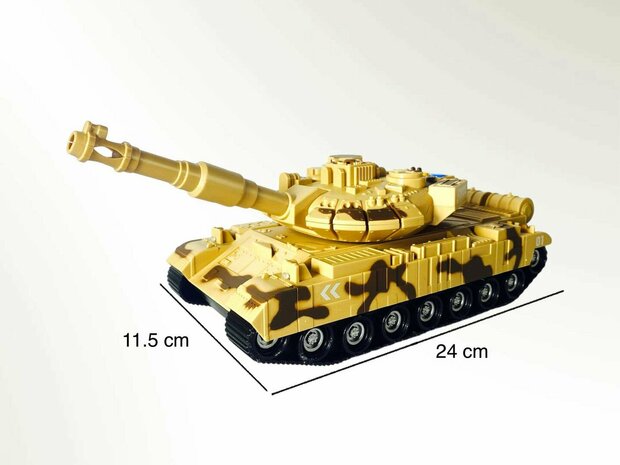 Military toy Tank - light and sound - friction motor