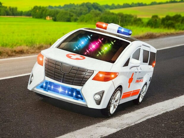 Ambulance Vehicle - toy ambulance with music and colorful lights - self-driving and doors open