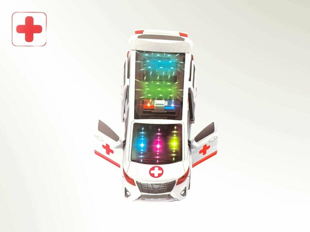 Ambulance Vehicle - toy ambulance with music and colorful lights - self-driving and doors open