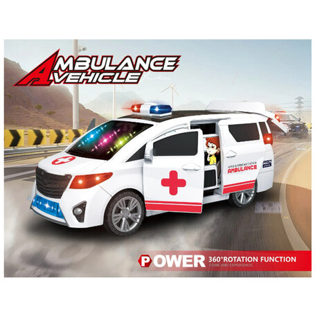 Ambulance Vehicle - toy ambulance with music and colorful lights - self-driving and doors open