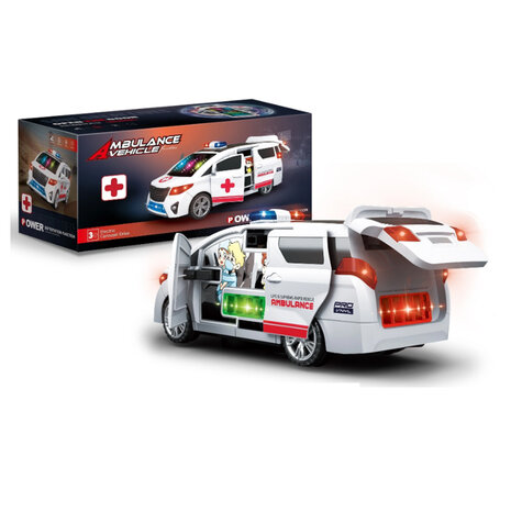 Ambulance Vehicle - toy ambulance with music and colorful lights - self-driving and doors open