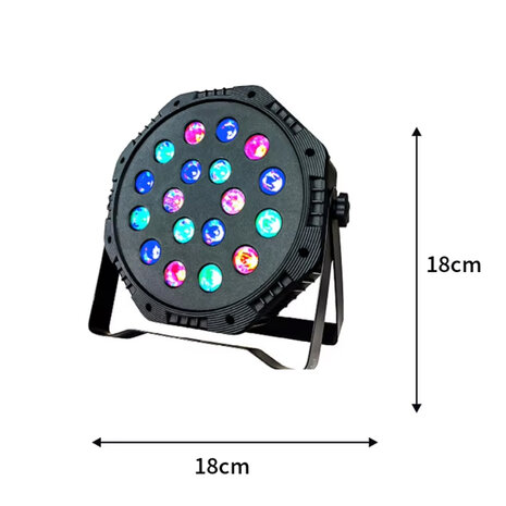 LED par light - 18 LED - disco licht - incl. afstandsbediening - Dmx 512 - RGB - geluidsactivering