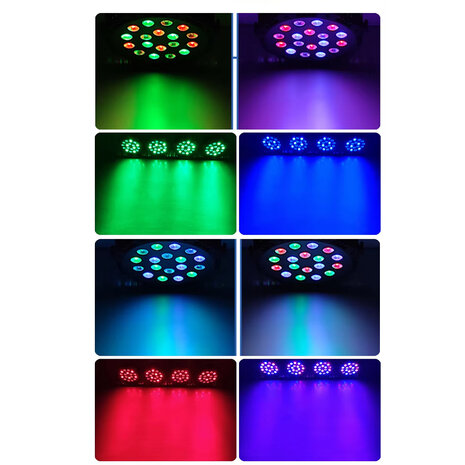 LED par light - 18 LED - disco licht - incl. afstandsbediening - Dmx 512 - RGB - geluidsactivering