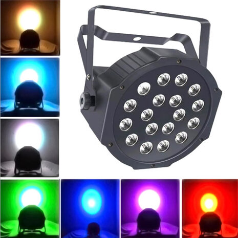 LED par light - 18 LED - disco licht - incl. afstandsbediening - Dmx 512 - RGB - geluidsactivering