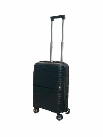 Handbagage koffer 55CM zwart met 4 wielen 360 graden spinner