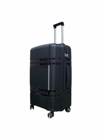 Groot koffer zwart 65cm - tot 28kg - 4 spinner wielen L