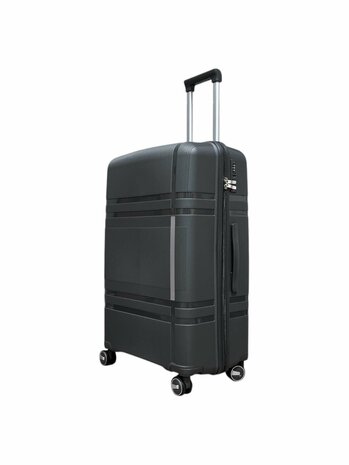 Groot XL koffer donker grijs - 75 cm - tot 35kg - 4 wielen 360 graden spinner