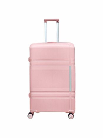 Groot koffer 65cm - tot 28kg - 4 spinner wielen pastel roze