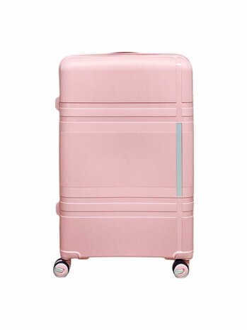 Groot koffer 65cm - tot 28kg - 4 spinner wielen pastel roze