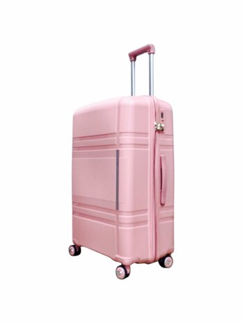 Groot koffer 65cm - tot 28kg - 4 spinner wielen pastel roze