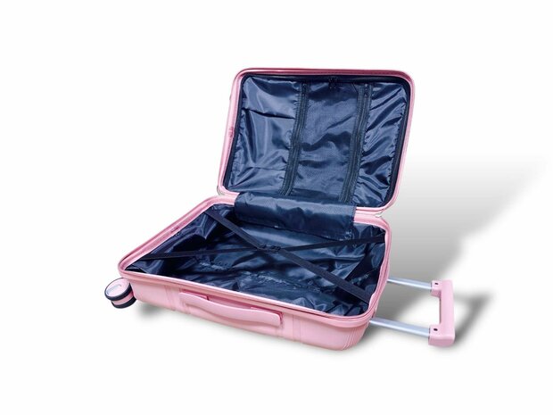 Groot koffer 65cm - tot 28kg - 4 spinner wielen pastel roze